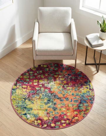 3' 3 x 3' 3 Washable Sevilla Round Rug