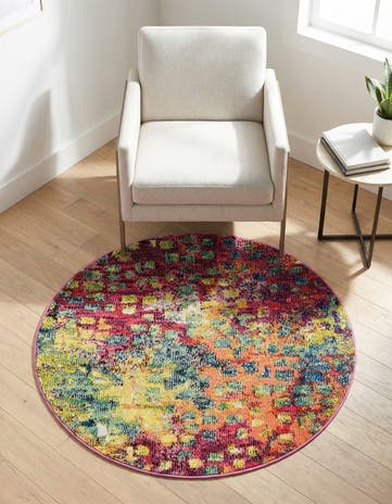 3' 3 x 3' 3 Washable Sevilla Round Rug