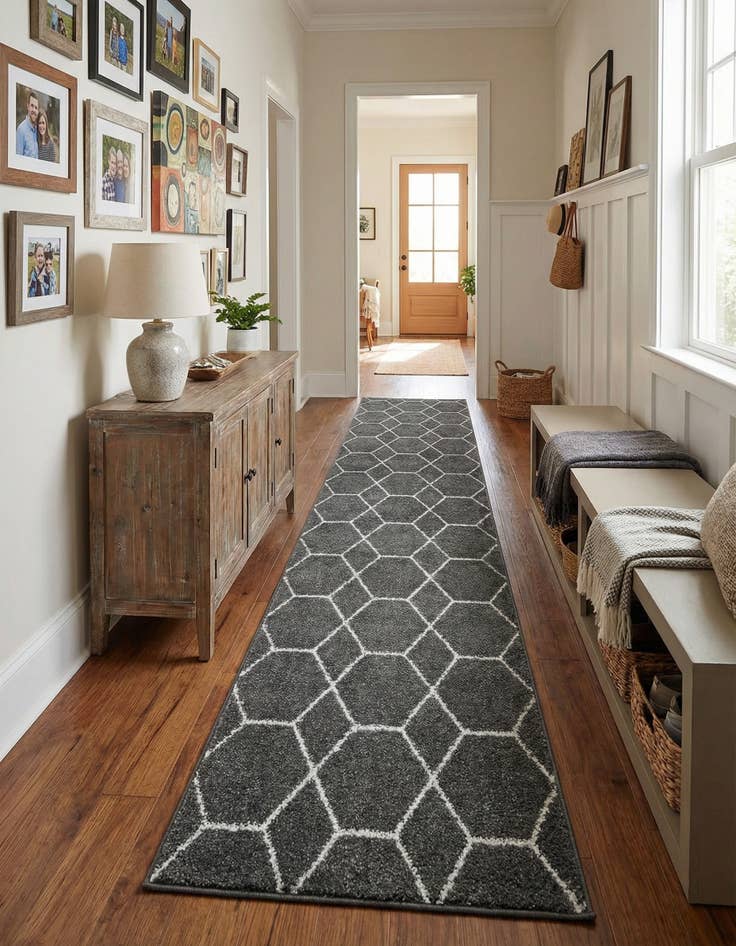 Detail image of 2' x 13' Trellis Frieze Runner Rug