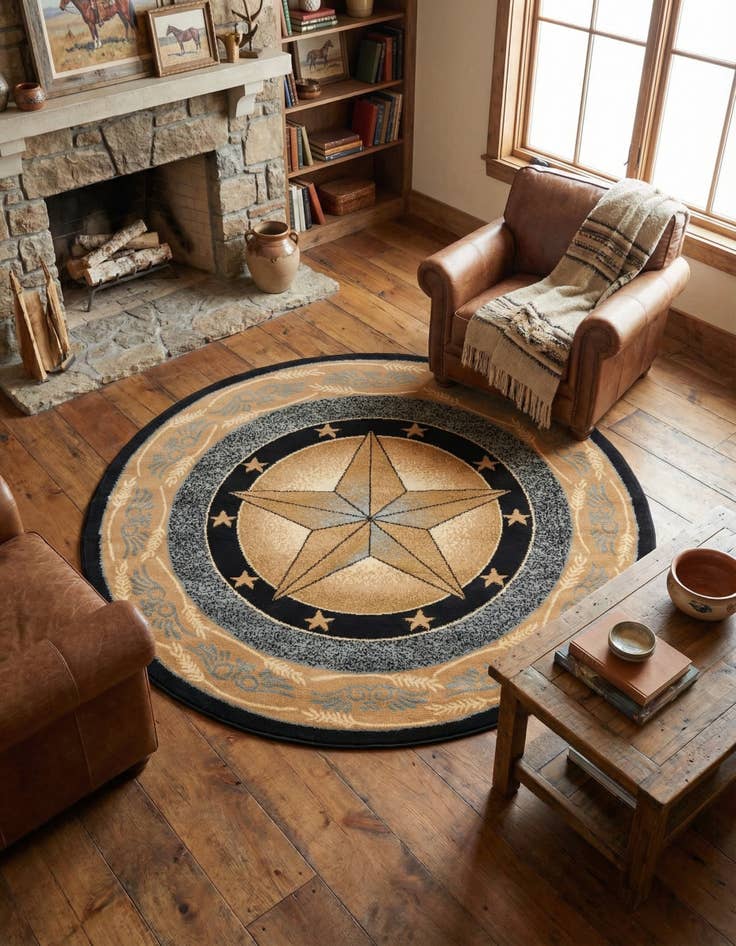 Detail image of  5' 3 x 5' 3 Pioneer Round Rug