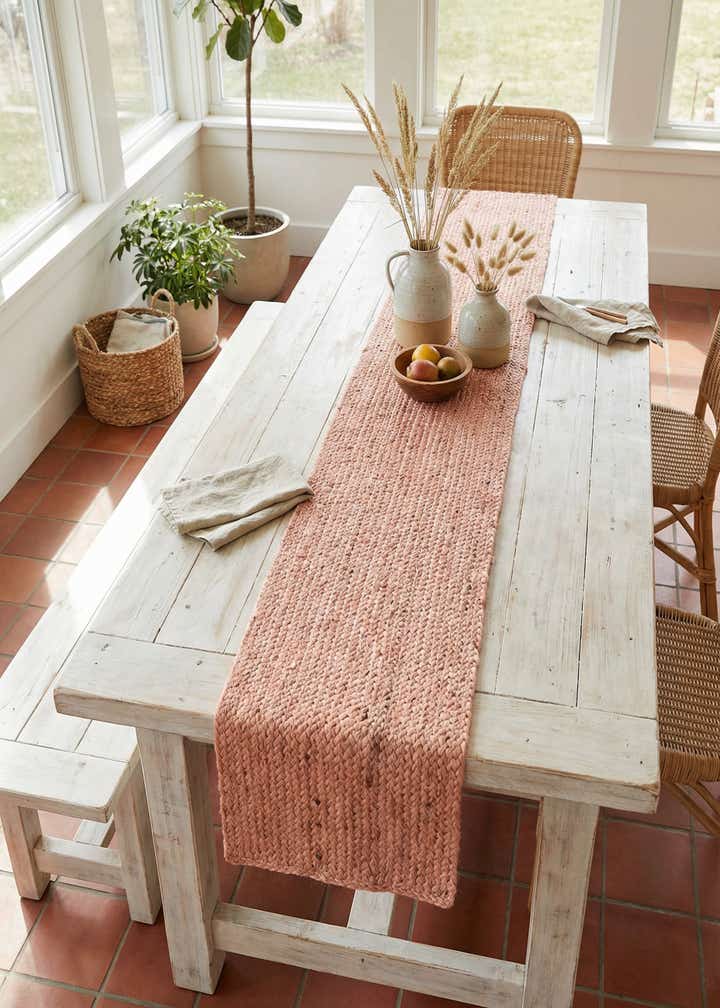 1' 2 x 10' Handmade Braided Jute Table Runner Rug