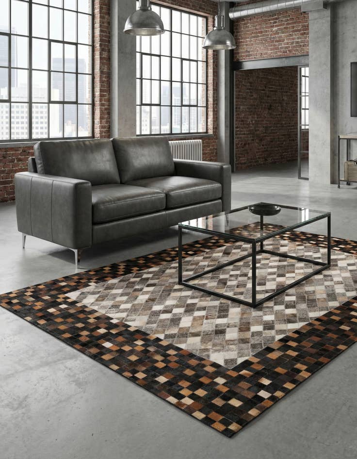 Detail image of 5' x 8' Cowhide Leather Rug