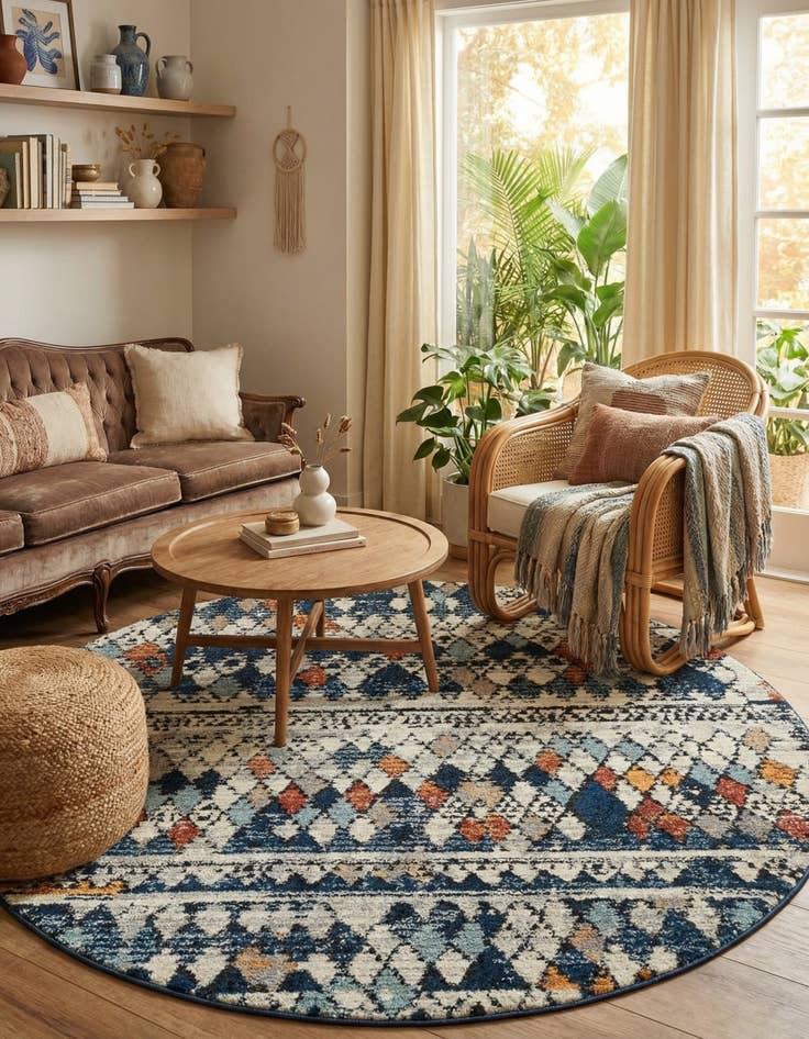 Detail image of 7' x 7' Morocco Round Rug