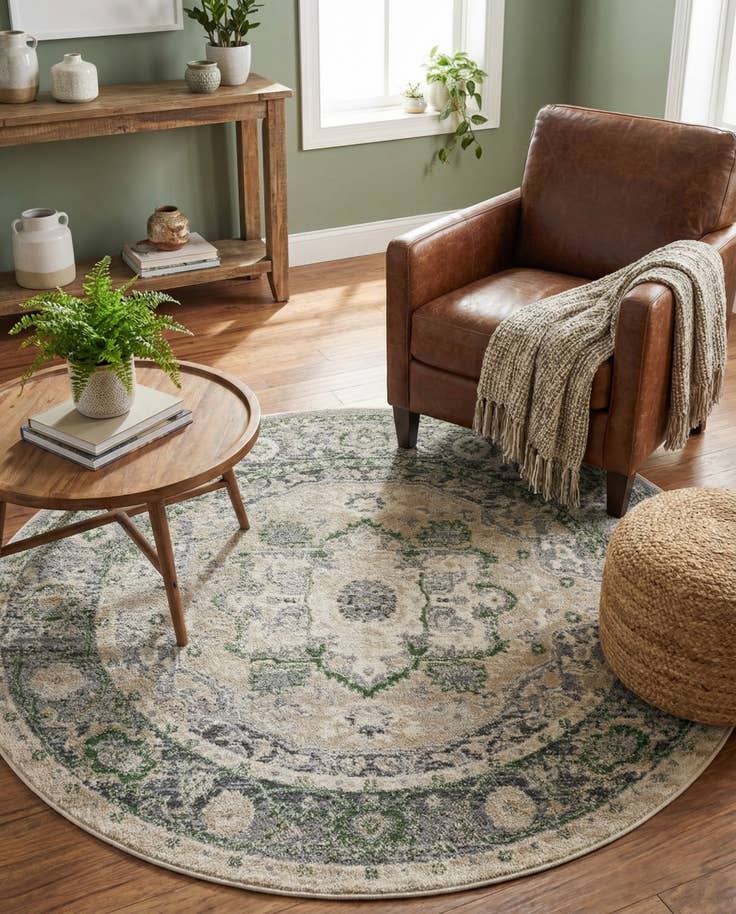 Detail image of 5' x 5' Madeline Vintage Round Rug