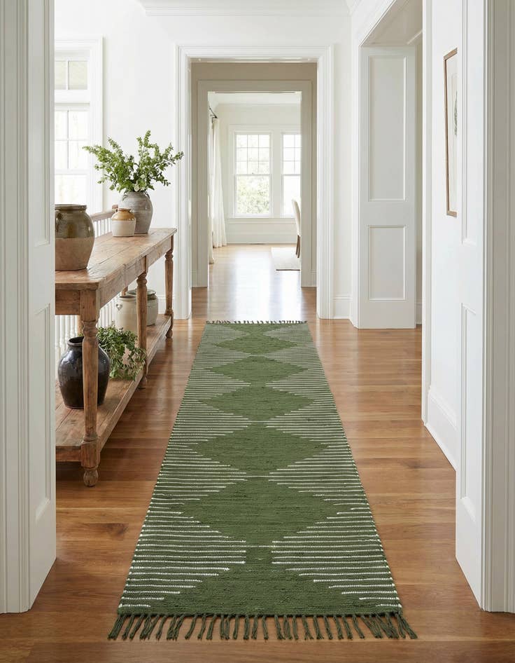 Detail image of 2' 11 x 16' 1  Hand Woven Chindi Cotton Runner Rug