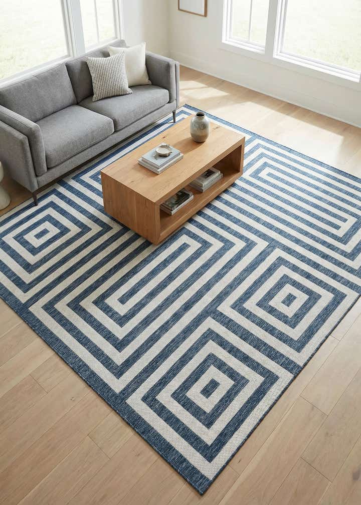 10' x 10' Easy-Clean Modern Indoor / Outdoor Square Rug
