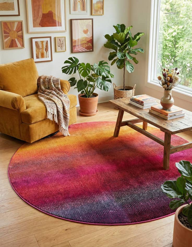 Detail image of 6' x 6' Washable Hyacinth Round Rug