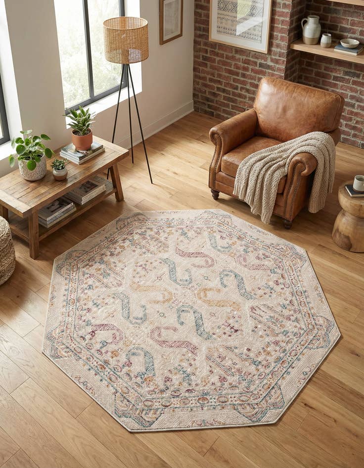 Detail image of 5' 3 x 5' 3 Deepa Octagon Rug