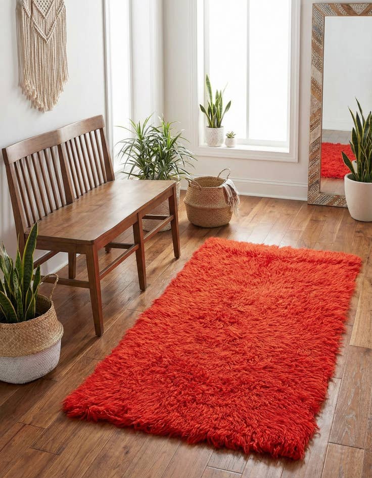 Detail image of 2' 4 x 4' 9 Hand Knotted Moroccan Wool Runner Rug