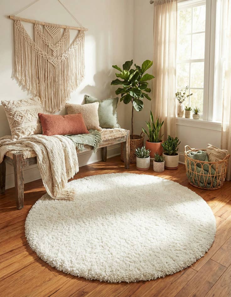 Detail image of 5' 3 x 5' 3 Zermatt Shag Round Rug