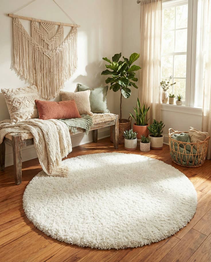 Detail image of 5' 3 x 5' 3 Zermatt Shag Round Rug