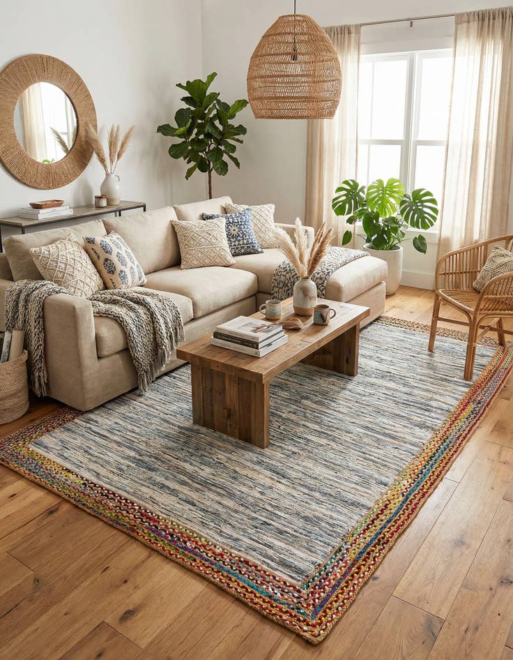 Detail image of 9' x 12' 2 Chindi Jute Rug