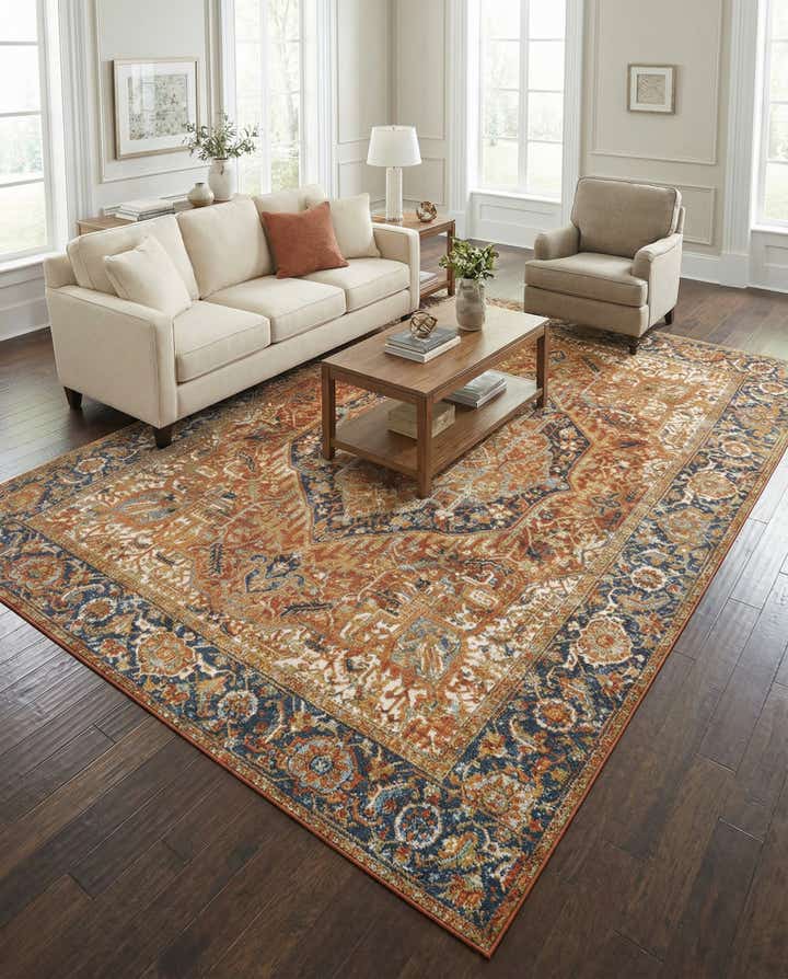 7' 10 x 10' Easy-Clean Traditional Indoor / Outdoor Rug