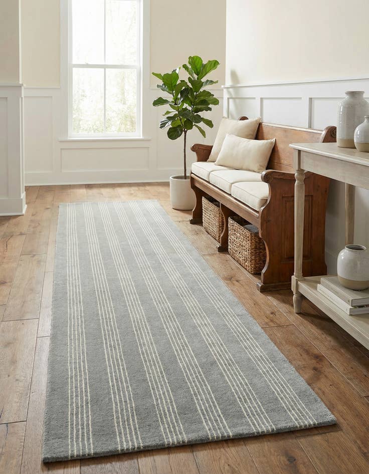 Detail image of  3' 3 x 12' Jill Zarin Striped Wool Runner Rug