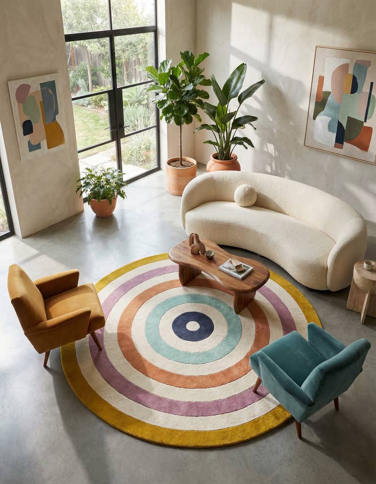 Detail image of 7' 10 x 7' 10 Hand Tufted Wool Round Rug