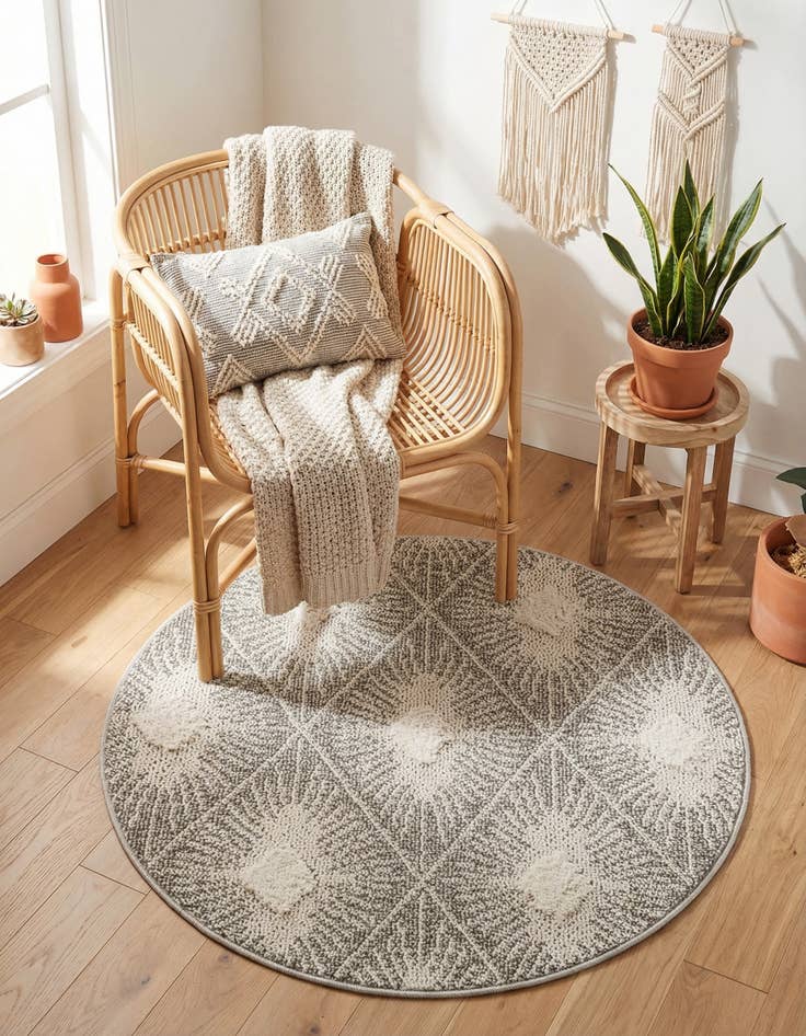 Detail image of 3' 3 x 3' 3 Boho Round Rug