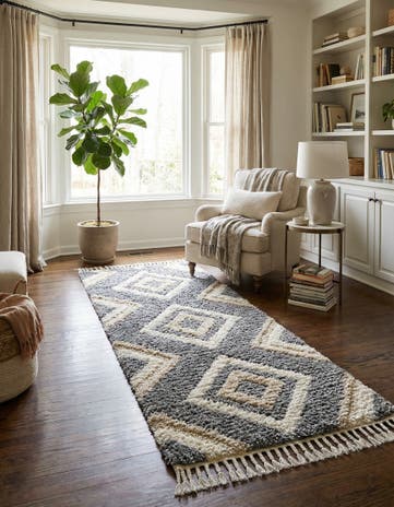 Gray Athena Shag Runner Rug