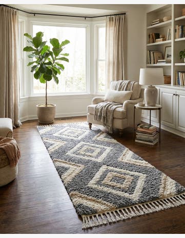 Gray Athena Shag Runner Rug