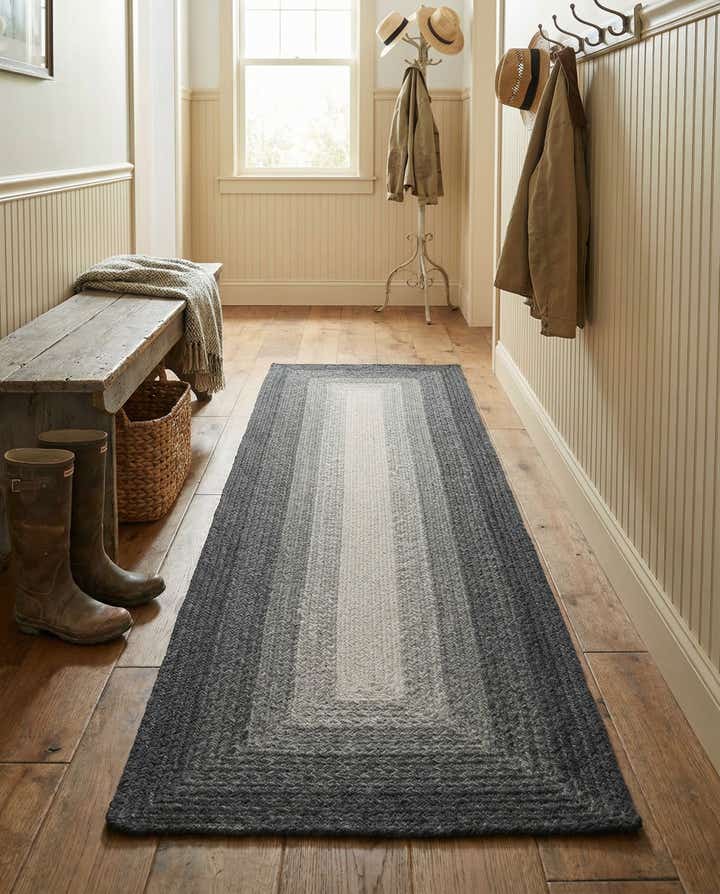 2' x 6' 1 Handmade Hand Braided Wool Runner Rug
