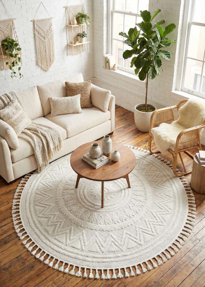 7' 10 x 7' 10 Boho Round Rug