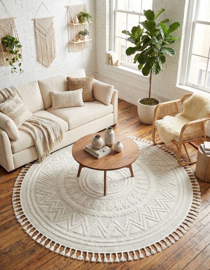 Detail image of 7' 10 x 7' 10 Boho Round Rug