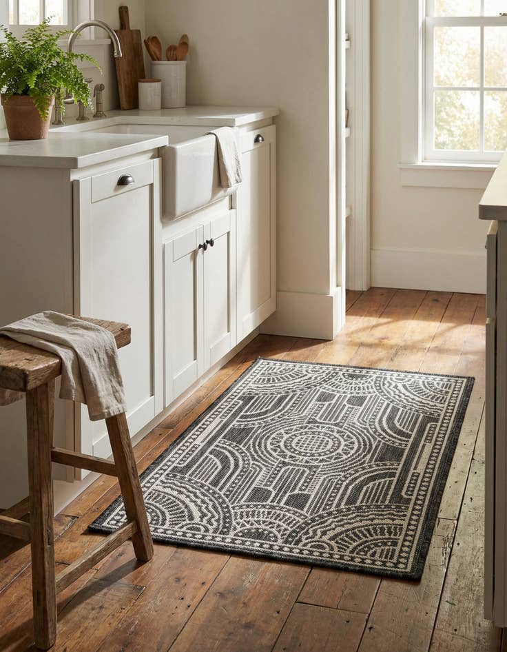 Detail image of 2' x 3' Easy-Clean Traditional Indoor / Outdoor Rug