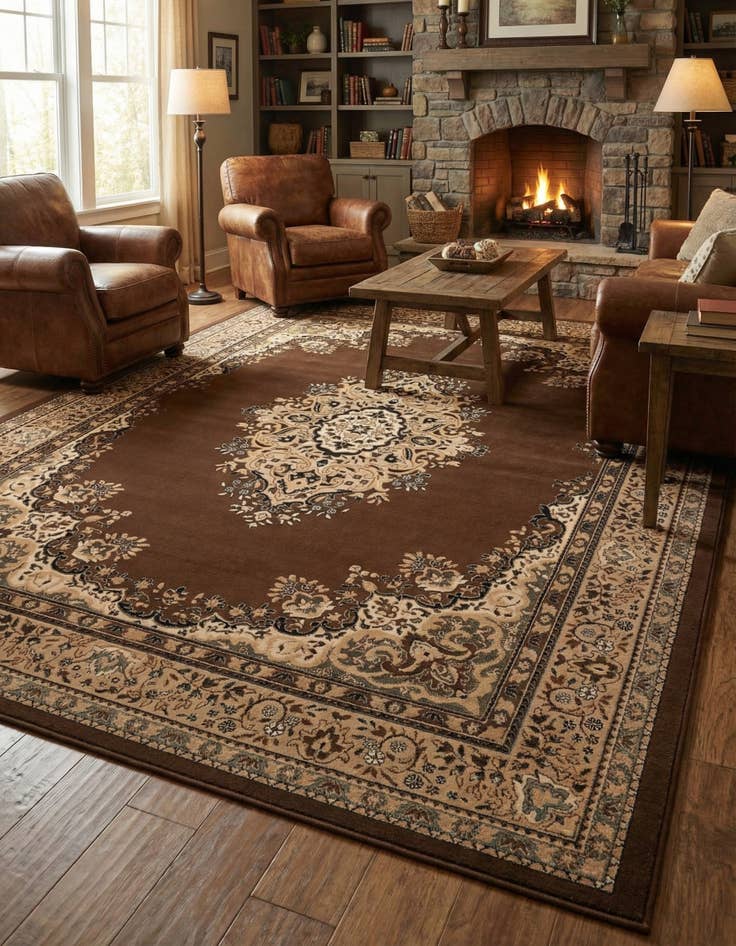 Detail image of 9' x 12' Mashad Design Rug