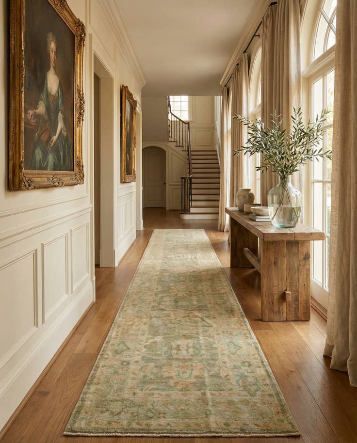 Detail image of 2' 8 x 9' 10 Hand Knotted Oushak Wool Runner Rug