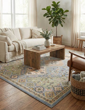 Light Blue Kamala Washable Rug