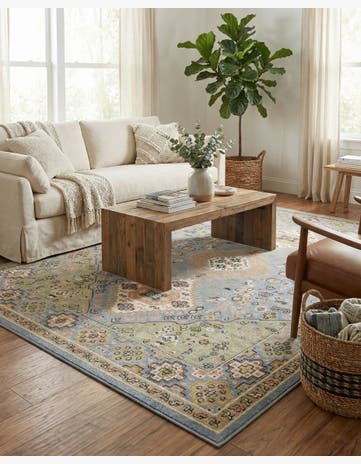 Light Blue Kamala Washable Rug