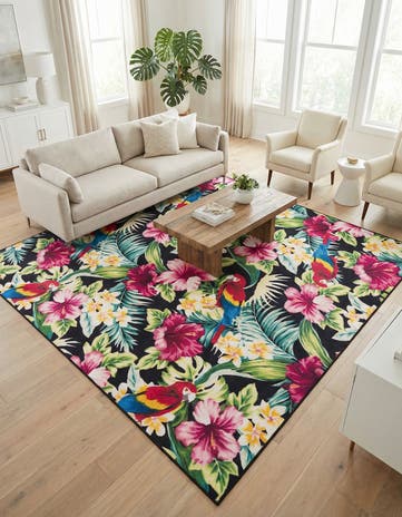 10' x 10' Easy-Clean Jill Zarin Caribbean Indoor / Outdoor Square Rug