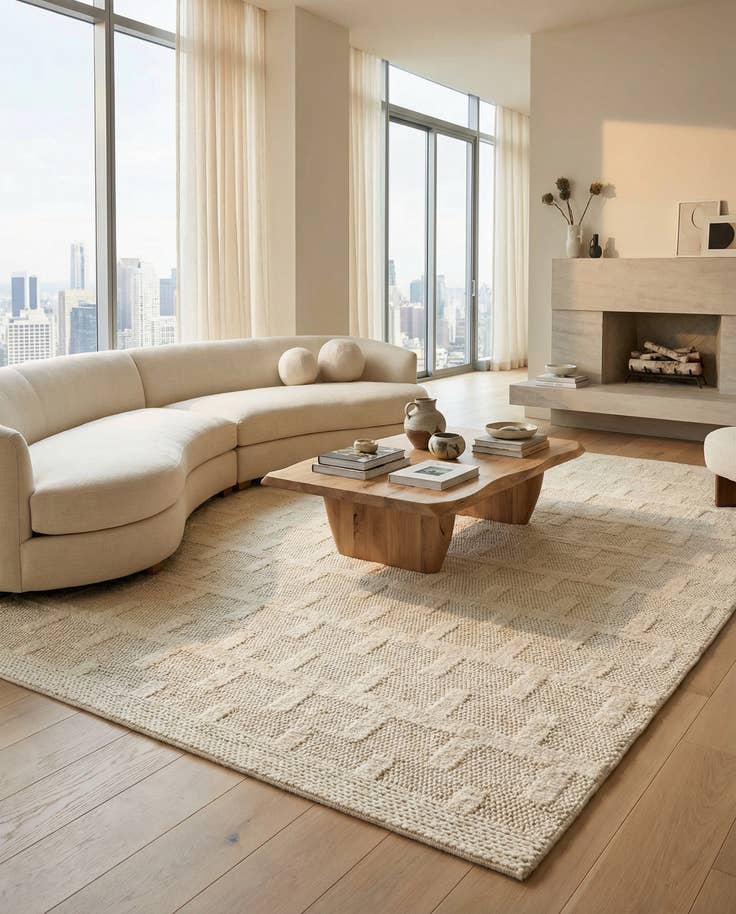 Detail image of 9' x 12' Hand Woven Lana New Zealand Wool Rug