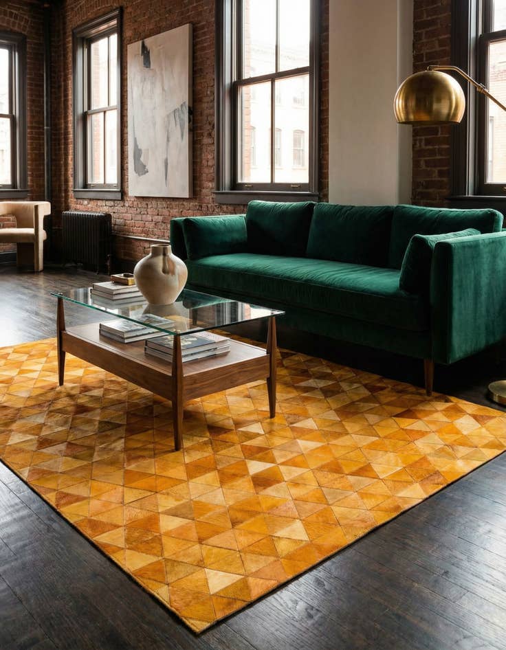 Detail image of 5' 2 x 7' 11 Cowhide Stocks Rug