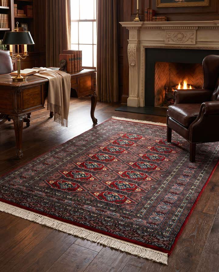 4' 3 x 5' 10 Hand Knotted Bokhara Oriental Wool Rug