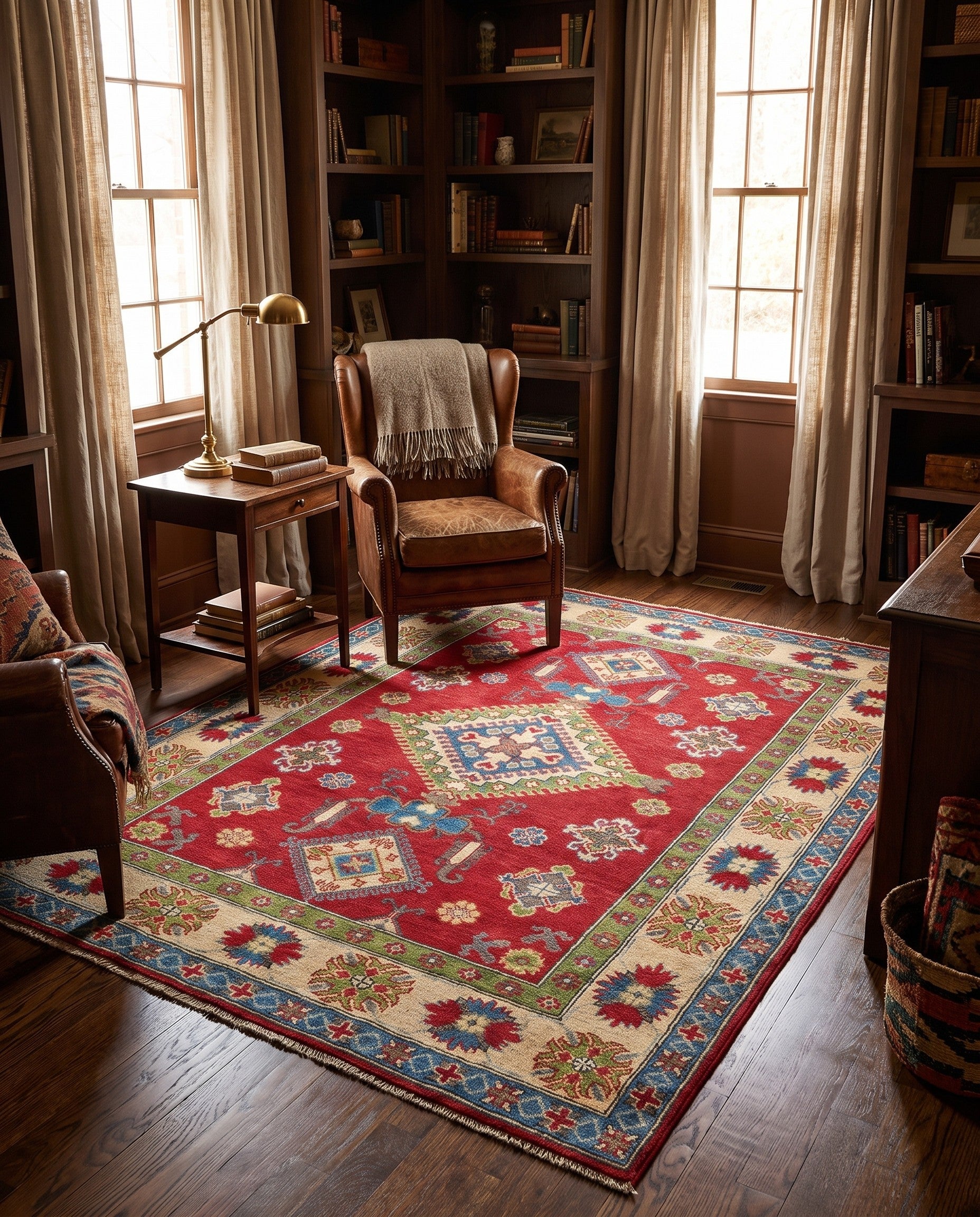 5' x 6' 6 Hand Knotted Kazak Rug