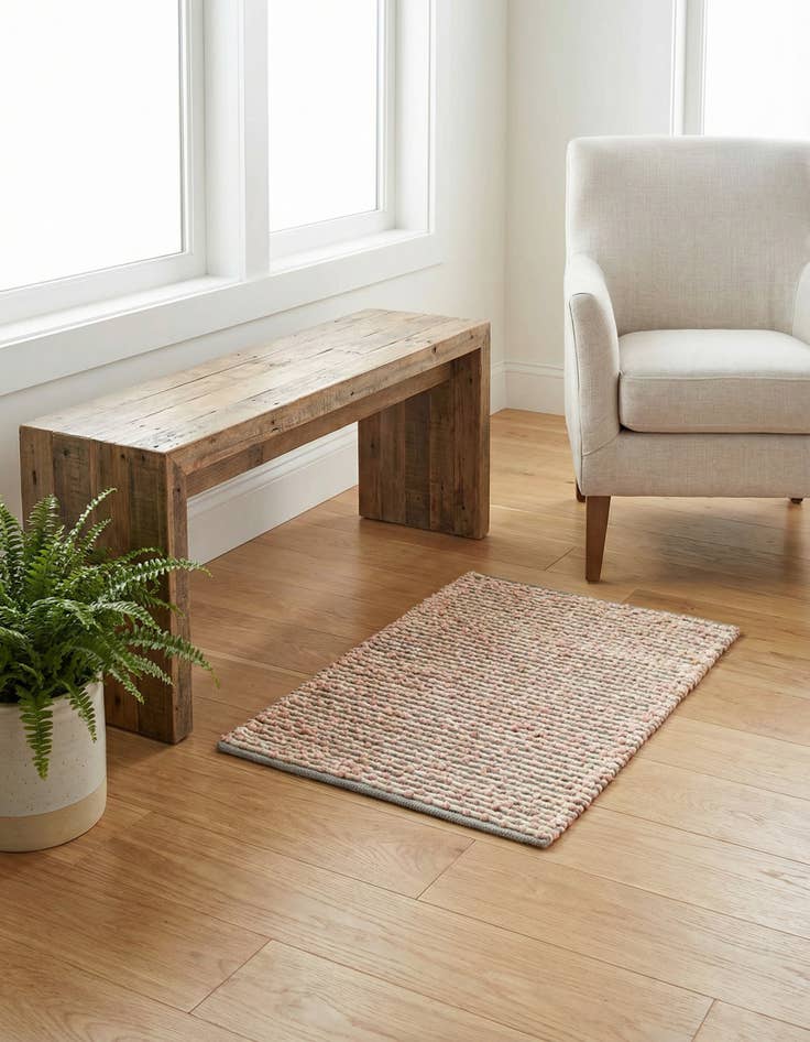 Detail image of 2' x 3' 1  Hand Woven Seaside Pearl Jute Rug