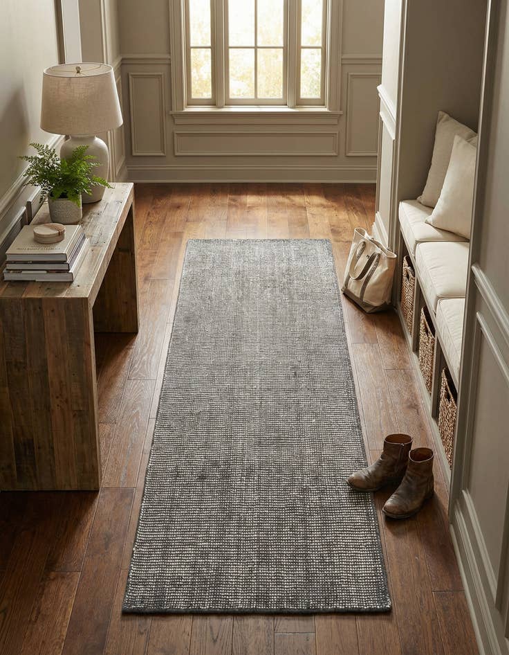 Detail image of 2' x 6' 1  Hand Woven Jill Zarin English Manor Farmhouse Wool Runner Rug