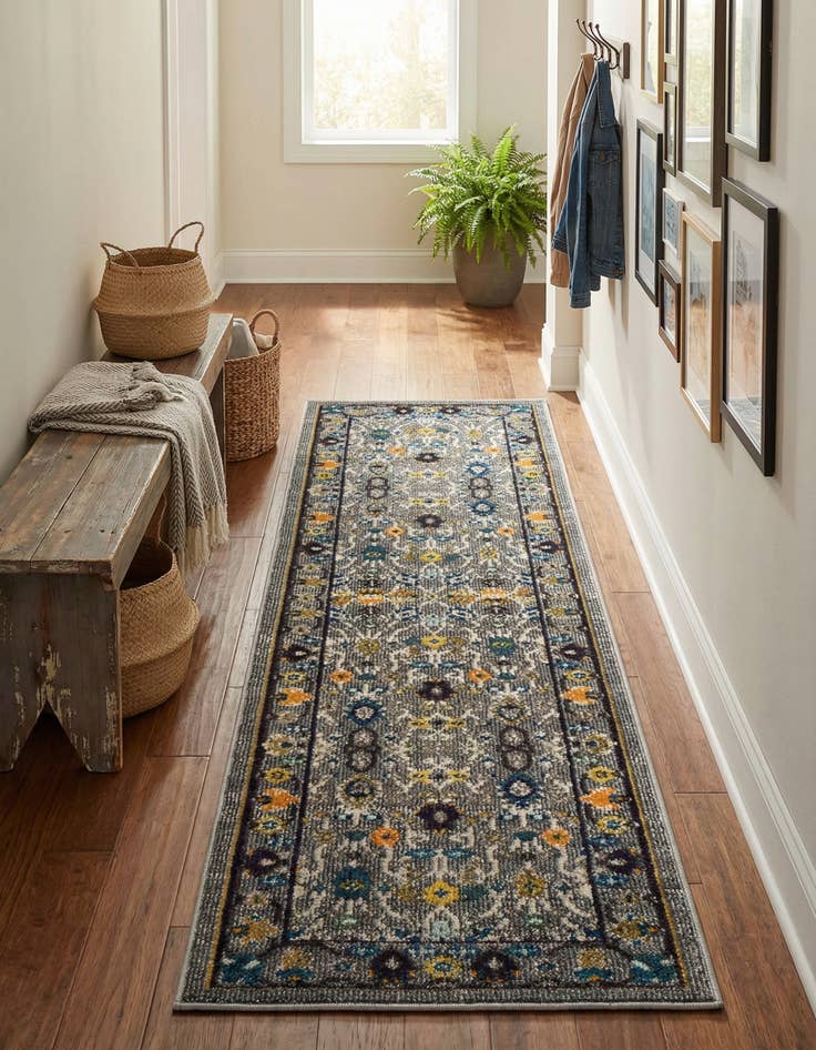 Detail image of 2' 2 x 6' 9 Washable Fleur Runner Rug