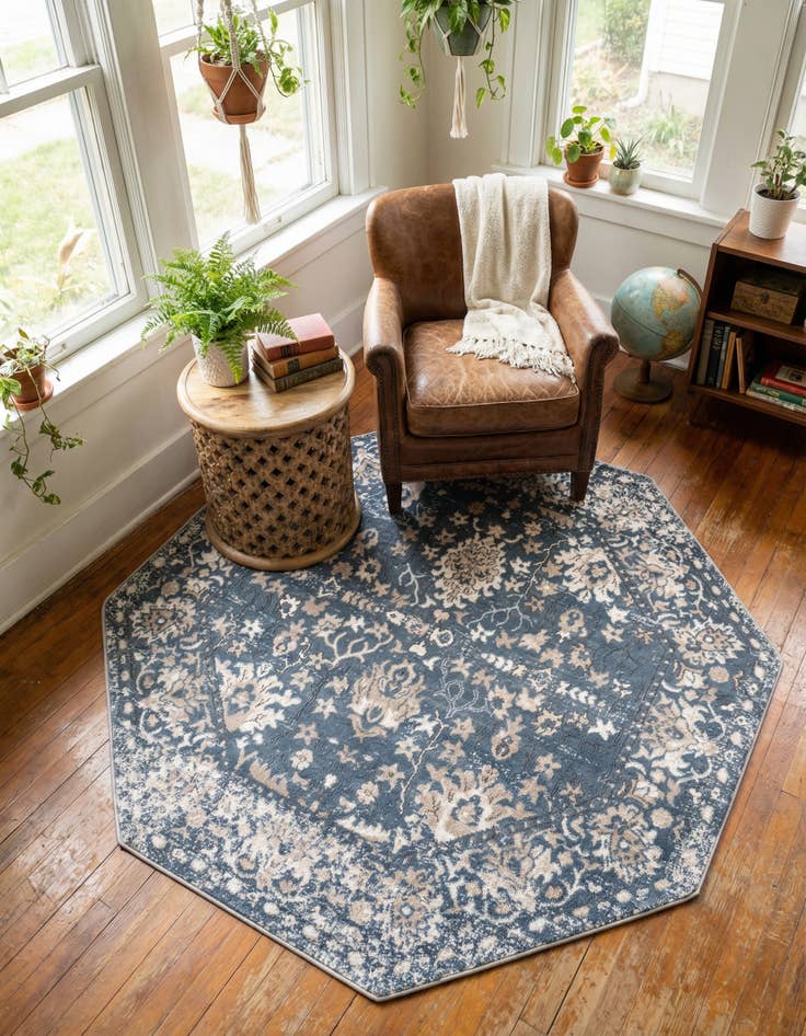 Detail image of  5' 3 x 5' 3 Oregon Octagon Rug