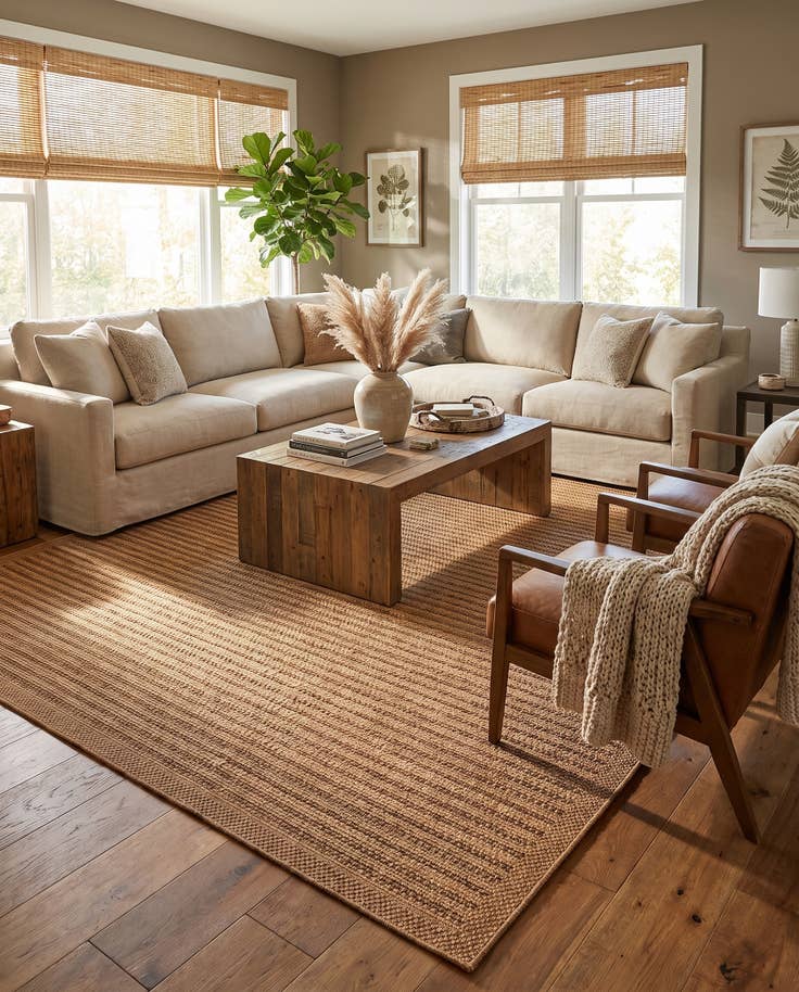 Detail image of 10' x 13' 1 Easy-Clean Border Indoor / Outdoor Rug