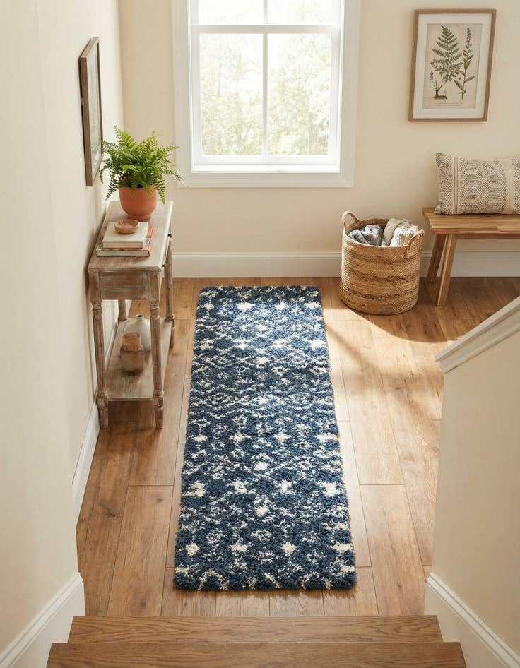 Detail image of 2' x 8' Moroccan Trellis Shag Runner Rug