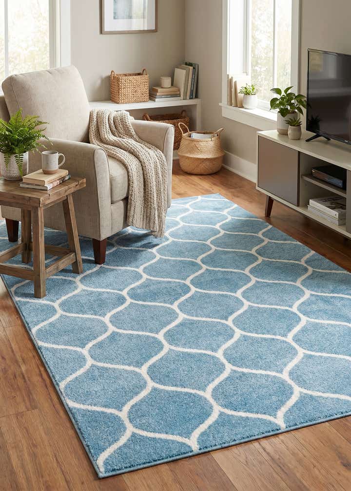 5' 3 x 8' Lattice Frieze Rug