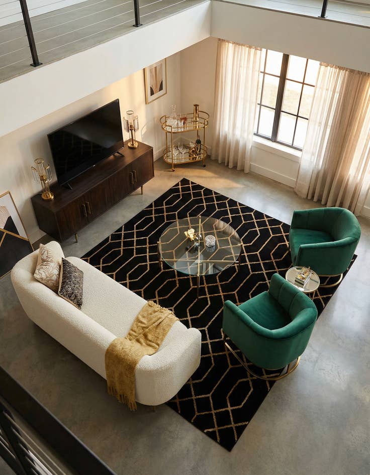 Detail image of 7' 10 x 7' 10  Marilyn Monroe&trade; Glam Trellis Square Rug