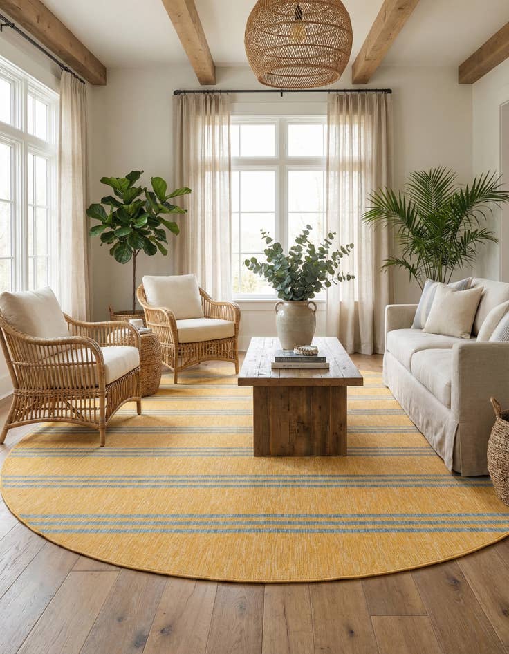 Detail image of 13' x 13' Washable Jill Zarin Anguilla Indoor / Outdoor Round Rug