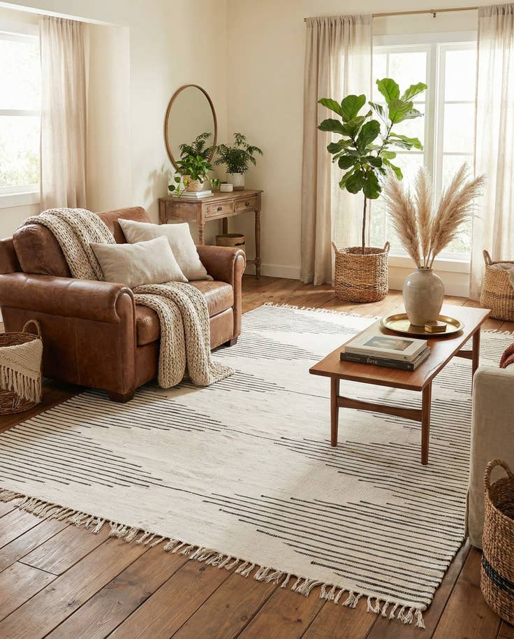 Detail image of 8' x 11' Hand Woven Chindi Cotton Rug