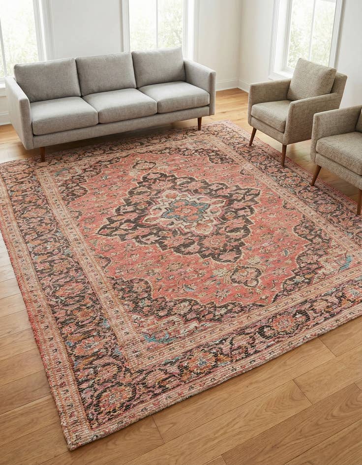 Detail image of 7' 10 x 7' 10 Chenille Jute Square Rug