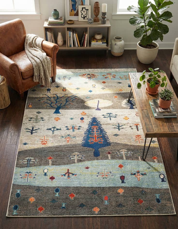 Detail image of 5' 3 x 8' Washable Vivid Rug