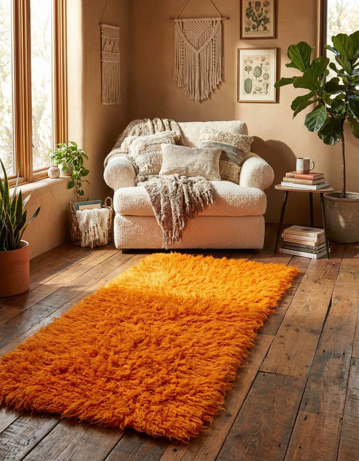 Detail image of 2' 4 x 4' 7 Hand Knotted Moroccan Wool Runner Rug