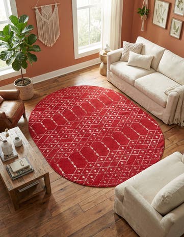 Raspberry Pink Paxon Trellis Oval Rug