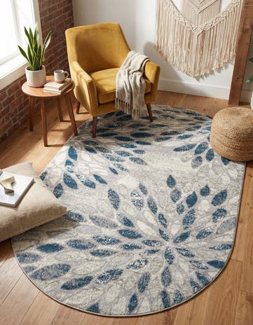Gray Charleston Oval Rug